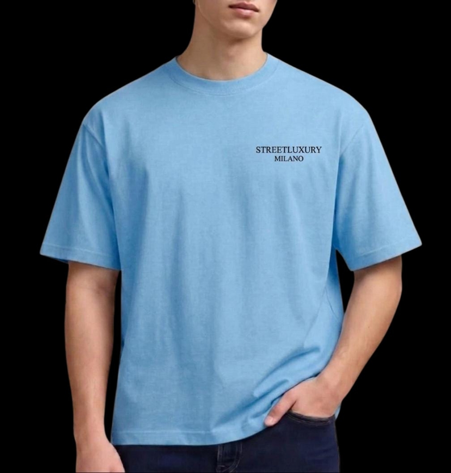 T-SHIRT STREETLUXURY - SKY MILAN PURE COTTON LIMITED EDITION
