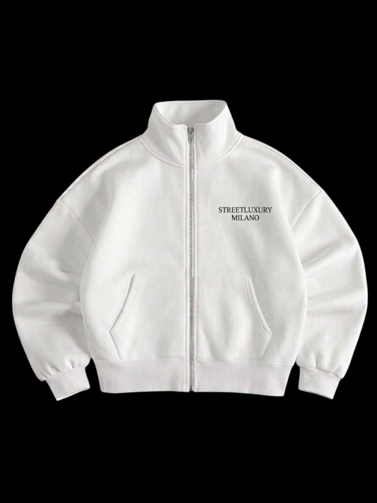 HOODIE  STREETLUXURY - WHITE MILAN PURE COTTON