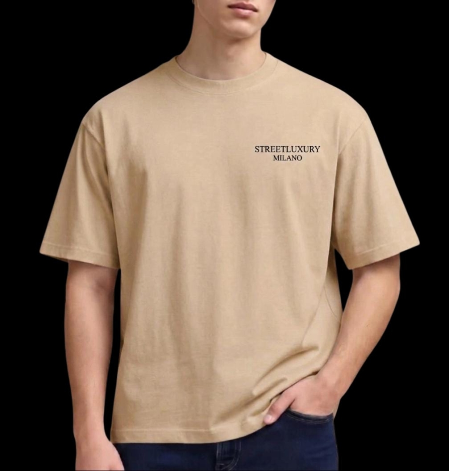 T-SHIRT STREETLUXURY - BEIGE MILAN PURE COTTON