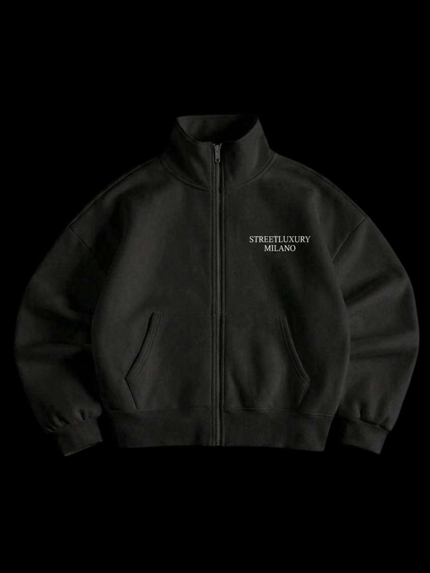 HOODIE  STREETLUXURY - BLACK MILAN PURE COTTON