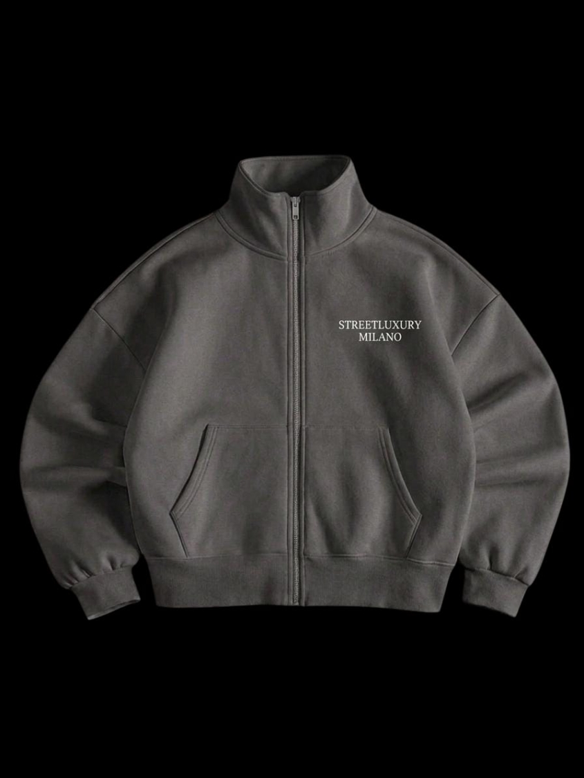HOODIE  STREETLUXURY - GRAY NIGHT MILAN PURE COTTON LIMITED EDITION