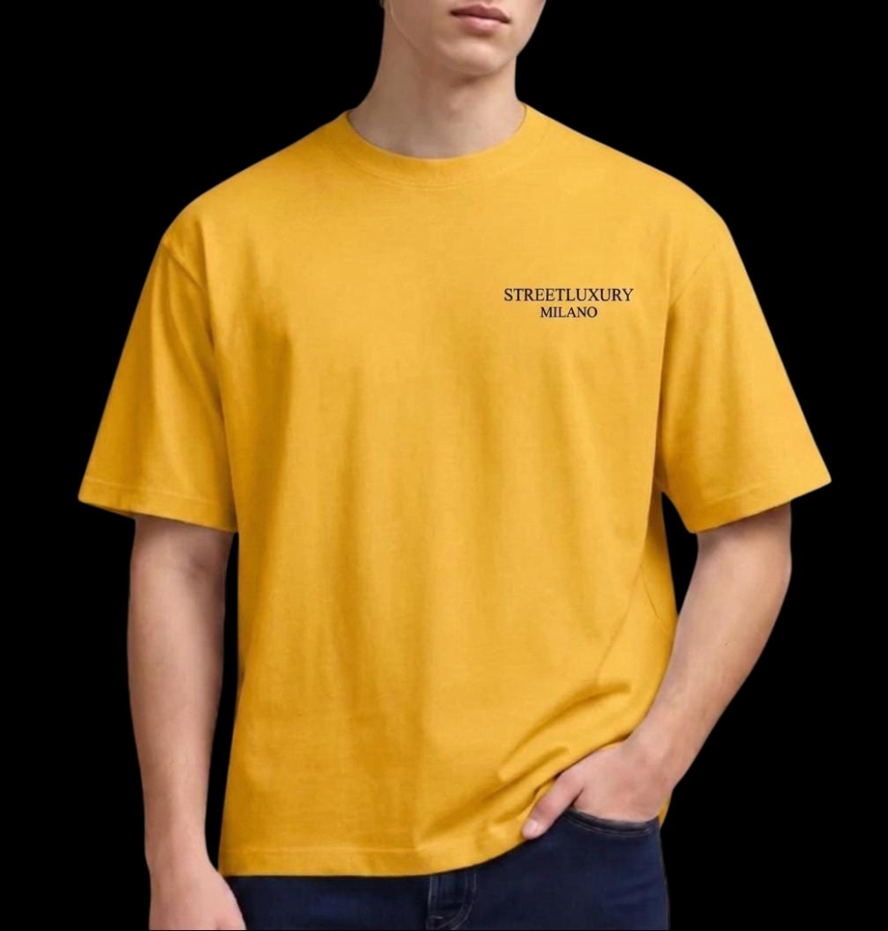 T-SHIRT STREETLUXURY - YELLOW MILAN PURE COTTON LIMITED EDITION