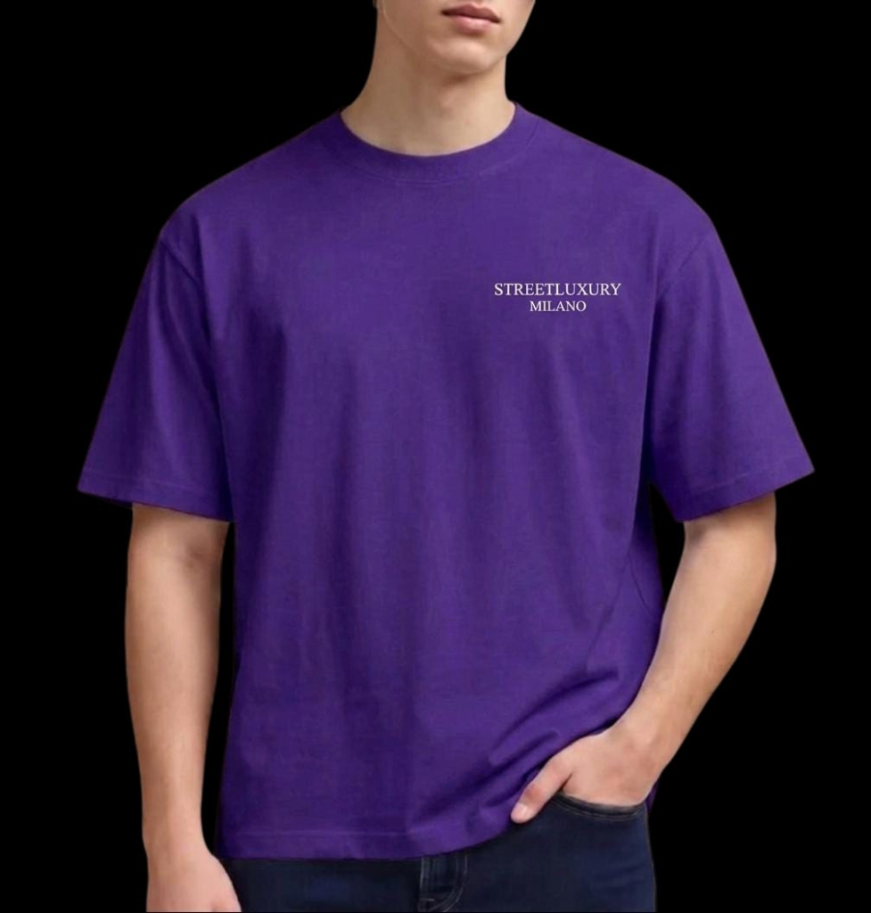 T-SHIRT STREETLUXURY - PURPLE MILAN PURE COTTON
