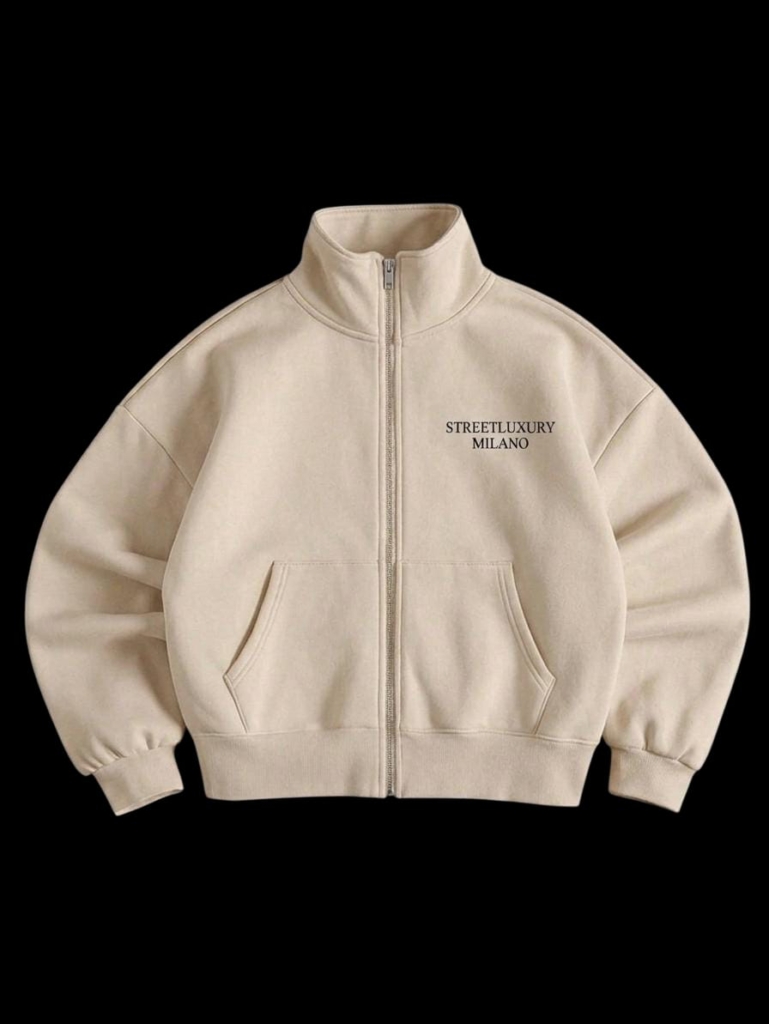 HOODIE  STREETLUXURY - BEIGE MILAN PURE COTTON